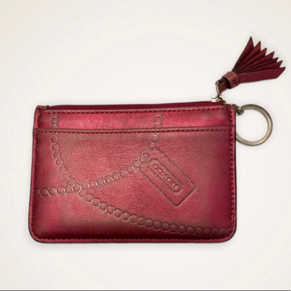 (R) Coach Metallic and Pink Coin Purse Wallet